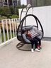 户外吊篮椅家用秋千鸟巢吊椅藤椅单双人摇椅室内吊床阳台懒人沙发 【双人双杆可坐躺】雨墨黑 送九件套 实拍图