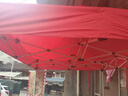 特思乐遮阳棚四角大伞户外四脚雨棚夜市摆摊广告简易折叠伸缩停车遮阳伞 【2*2米】红色（加厚黑架） 实拍图