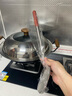 传世家徽铁锅双耳炒锅无涂层炒菜锅家用老式熟铁圆底锅燃气灶专用加大加深 38CM+加长不锈钢锅铲 38cm 实拍图