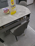 晨巢 餐桌 现代简约餐桌家用岩板餐桌可伸缩实木餐桌椅组合餐厅家具 意大利灰亮光-黑灰框架-加厚皮椅 1.35米 一桌六椅（升级四轨道） 实拍图