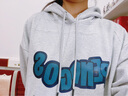 娇茹妮 国潮ins连帽卫衣女oversize秋冬韩版宽松女学生原宿风上衣外套潮 灰色字母P（薄款） L（95—125斤） 实拍图