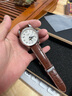 浪琴表带男真皮原装L2名匠月相L4瑰丽军旗律雅典藏嘉岚牛皮手表带 LQ-棕色白线+银色蝴蝶扣 21MM 实拍图