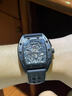 马克华菲（MARK FAIRWHALE）手表男士国潮机械表酒桶形镂空全自动男表时尚学生防水瑞士风腕表 FW6520全黑 实拍图