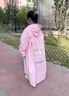 牧萌儿童雨衣男童女童小学生雨衣全身小孩宝宝幼儿园上学带书包位雨披 粉色独角兽【按扣款】 4XL（建议身高140-160cm） 实拍图