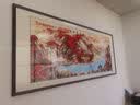 牧子喜行万里长城靠山图办公室聚宝盆山水画客厅风景挂画沙发背景墙装饰画 07款-靠山图 长140*60cm +有机玻璃+实木边框 实拍图