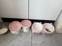 卉亦暮猫碗陶瓷猫食盆猫咪饭碗双碗斜口狗碗喝水碗保护颈椎防打翻 粉色防漏食架+婴用级I陶瓷双碗 实拍图