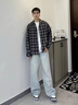 主意范（ZHUYIFAN）胖子超大码休闲衬衫男士短袖夏季宽松大码冰丝学生外套衬衣套装 黑色 4XL (190) 180-205斤 实拍图