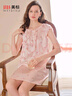 美标礼物性感真丝睡裙女夏100%桑蚕丝绸睡衣短袖丝绸卡通可外穿家居服 -1深粉 2XL (175) 实拍图
