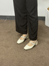 FIVE PLUS包头凉鞋女2025新款夏季方头粗跟配裙子法式后空高跟鞋玛丽珍单鞋 米色 37 实拍图