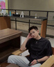 迪伽达美式黑色纯棉短袖男夏季2025新款潮牌男士t恤男短袖复古t恤男百搭 HQXS-T55黑色 XL （建议拍大一码） 实拍图