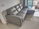芝华仕（CHEERS）宜居布沙发现代简约科技布艺带妃位中大户型客厅家用芝华士6301 浅灰色生态云皮2.47m三人位+脚踏 年前发货（地址详询客服） 实拍图