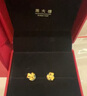 周大福 芬芳花朵 足金黄金耳钉(工费180)约1.3g EOF1336 实拍图
