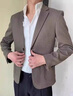 杰逊斯西装外套男春秋季2025新款青年修身职业上班商务男士休闲西服套装 咖啡色（单件西装） XL（120-135斤） 实拍图