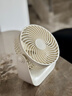 HYUNDAI现代超静音桌面小风扇小型便携式无声电扇学生宿舍床头办公室随身桌面家用小风扇卧室床头风扇 小米白【插电款】 实拍图