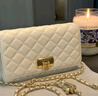 CHARLES&KEITH经典菱格链条小方单肩斜挎包包女包生日礼物CK2-70160131 Cream奶白色 小包 实拍图