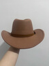 XINBUCKS西部牛仔帽礼帽男女欧美英伦风骑士帽遮阳帽子爵士帽少数名族风 卡其色（男女通用） 57-58cm 实拍图