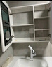 京舰浴室柜橡木门陶瓷一体盆洗脸盆柜组合洗手盆洗漱台自带洗衣机 圆弧美妆镜柜+90升级亮面肤感盆 实拍图