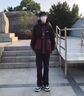 迪伽达美式高街vibe风黑色排扣牛仔裤男夏季潮牌宽松直筒百搭微喇裤子男 DDD-609黑色 XL 实拍图