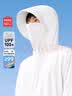 名创优品（MINISO）冰丝防晒衣男夏季户外大帽檐防紫外线外套凉感上衣服 白 2XL 实拍图