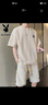 花花公子（PLAYBOY）短袖T恤男套装男士夏季冰丝上衣服潮牌宽松华夫格短裤运动半袖 实拍图