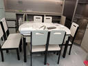 丰舍 餐桌 岩板餐桌简约现代可变圆桌伸缩折叠家用实木饭桌餐桌椅组合 黑白色【雪山白亮光12MM岩板】 1.35米 一桌八椅【升级四轨】 实拍图