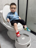 ONLYOU BABY儿童马桶圈大号坐便器男孩女宝宝专用坐垫婴儿便盆梯小孩厕所辅助 安伯灰-硅胶软垫马桶圈+踩脚凳 【免安装】全包胶靠背（送挂钩） 实拍图