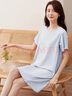 顶瓜瓜睡裙女纯棉春夏舒适短袖可外穿睡衣家居服女23337 卷舒蓝 175  实拍图