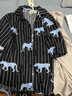野兽派家居（tbh）Z系列天丝棉条纹家居服套装男女同款家居服套装 黑豹睡衣 短款 L 实拍图