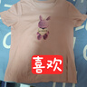 德玛纳（dme）【童话小镇】夏云朵纯棉兔兔印花烫钻短袖t恤女舒适遮肉女式t恤 实拍图