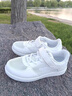 鸿星尔克（ERKE）童鞋男女大小童白色滑板鞋儿童网孔透气运动鞋75122201141正白38 实拍图