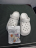 名创优品（MINISO）洞洞鞋男女夏季外穿凉鞋防滑厚底踩屎感包头凉拖鞋 白色+海洋星星 实拍图