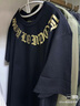 BOY LONDON春男女同款短袖仿烫金环形印花老鹰潮牌T恤N01903 黑色 XS 实拍图