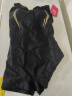 李宁（LI-NING）泳衣女专业训练连体平角游泳衣女士时尚大码泳装011 黑金 XXXL  实拍图