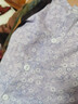 北极绒女士纯棉中老年夏季睡衣女薄款吸汗透气印花短袖开衫上衣裤子套装 梅紫花（短袖+长裤） 3XL （建议140-160斤） 实拍图