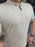 啄木鸟短袖男青年夏季潮流修身男士百搭半袖体恤上衣服立领v男装夏装 卡其色007 XL 实拍图