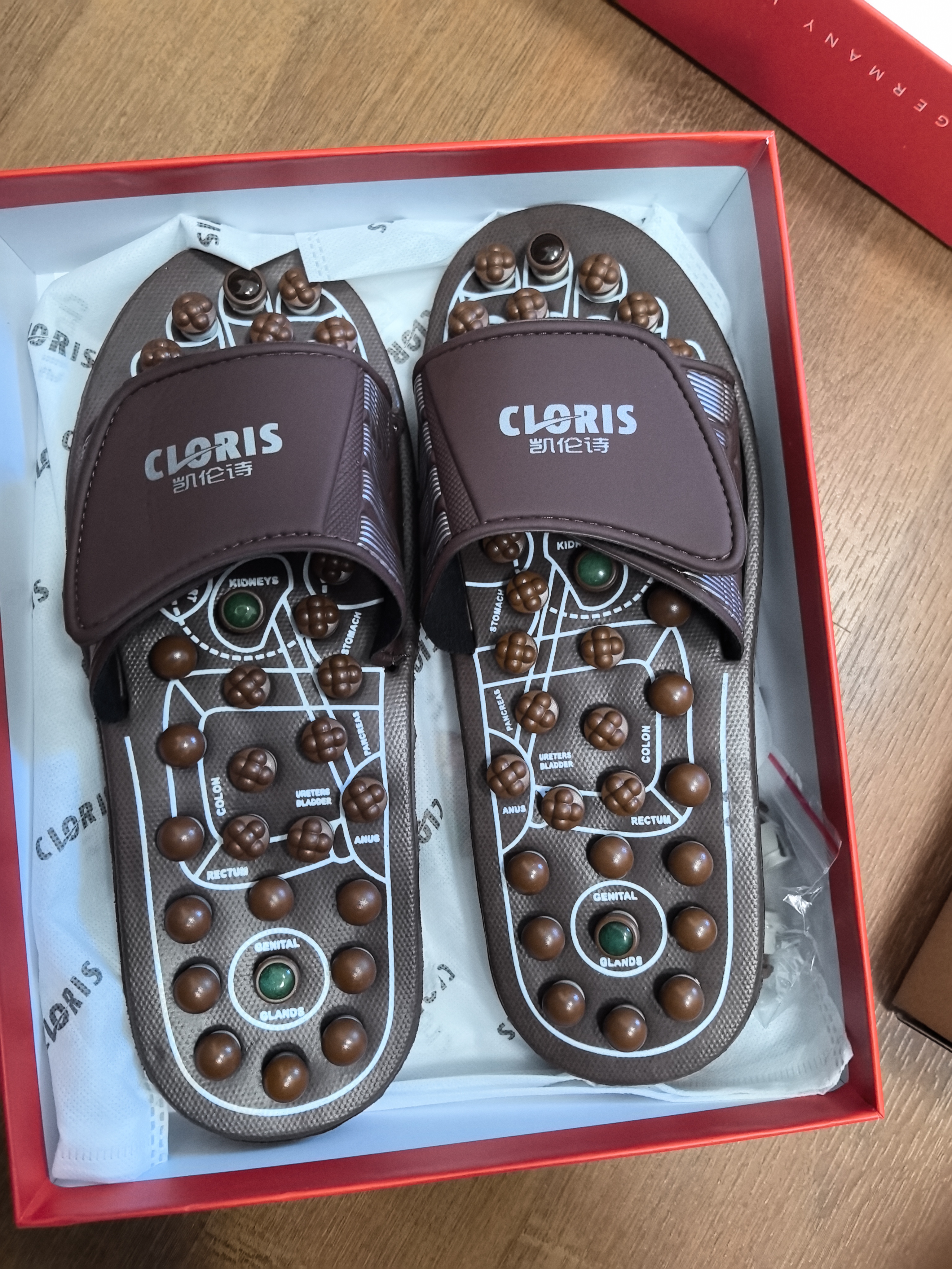 凯伦诗（CLORIS）穴位养生按摩鞋 玉石按摩拖鞋 送父母生日礼物 送老婆送老公 M108-L 实拍图
