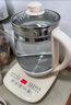 九阳（Joyoung）0胶水养生壶 1.5L煮茶器 玻璃花茶壶 316不锈钢烧水壶电热水壶 WY301 实拍图