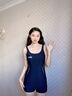 特步泳衣女2026年新款专业连体平角泡温泉大码游泳馆专用竞速游泳衣 黑色连体平角 L 【身高157-167cm/体重50-57kg】 实拍图