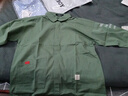 花花公子（PLAYBOY）衬衫男夏季衬衣男士外套休闲七分袖男装短袖宽松衬衫 军绿 XL  实拍图