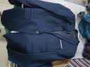 OMAX西装男套装韩版修身三件套商务休闲职业正装西服新郎伴郎结婚礼服 宝蓝一扣上衣+西裤+马甲 180/XXL（145-150斤左右） 实拍图