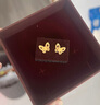 周大生黄金耳饰女5G足金双层蝴蝶金耳钉生日礼物送女友 小仙蝶 1.64g 实拍图