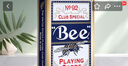 Bee小蜜蜂扑克牌No.92美国原装扑克进口娱乐场所耐用纸牌蓝色单付装  实拍图
