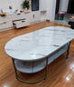 锋鹏益居茶几客厅小户型边几沙发轻奢小桌子现代简约圆形茶几组合 [玻璃款双层]白大理石色120*60cm 实拍图