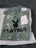 花花公子（PLAYBOY）衬衫男夏季衬衣男士外套休闲七分袖男装短袖宽松衬衫 军绿 XL  实拍图