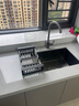 浪鲸（SSWW）厨房水槽枪灰色纳米不锈钢台下盆洗碗池洗菜盆家用一体大单槽TK12 75×46雨幕龙头+皂液器 实拍图