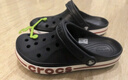 卡骆驰crocs洞洞鞋贝雅卡骆班轻便耐磨一脚蹬休闲鞋|205089 黑色/白色-066 41 /42(260mm) 实拍图