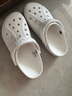 crocs卡骆驰洞洞鞋贝雅卡骆班轻便耐磨一脚蹬休闲鞋|205089 白/深蓝-126 39 (240mm) 实拍图