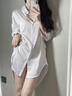 獭惠 美式白衬衫女 长袖性感男友风衬衫睡衣纯欲薄款高级感可外穿衬衣 白色M号丨性感男友风衬衫睡衣 实拍图