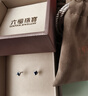 六福珠宝 18K金蓝宝石耳钉(单只) G22DSKE0004W 共5分/白18K/约0.30克 实拍图