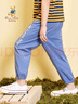 Classic Teddy精典泰迪儿童裤子男女童防蚊裤夏季宝宝纯棉薄款长裤 兰灰 100  实拍图